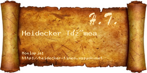 Heidecker Tímea névjegykártya